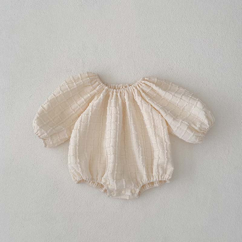 Le printemps et l'automne Plaid Solid Color Baby Jumpsuit