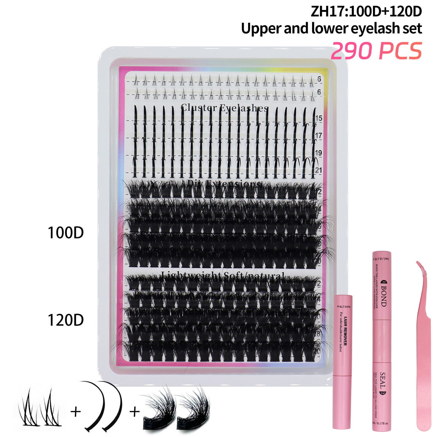 Faux cils segmentés de style féodal et mal emballés