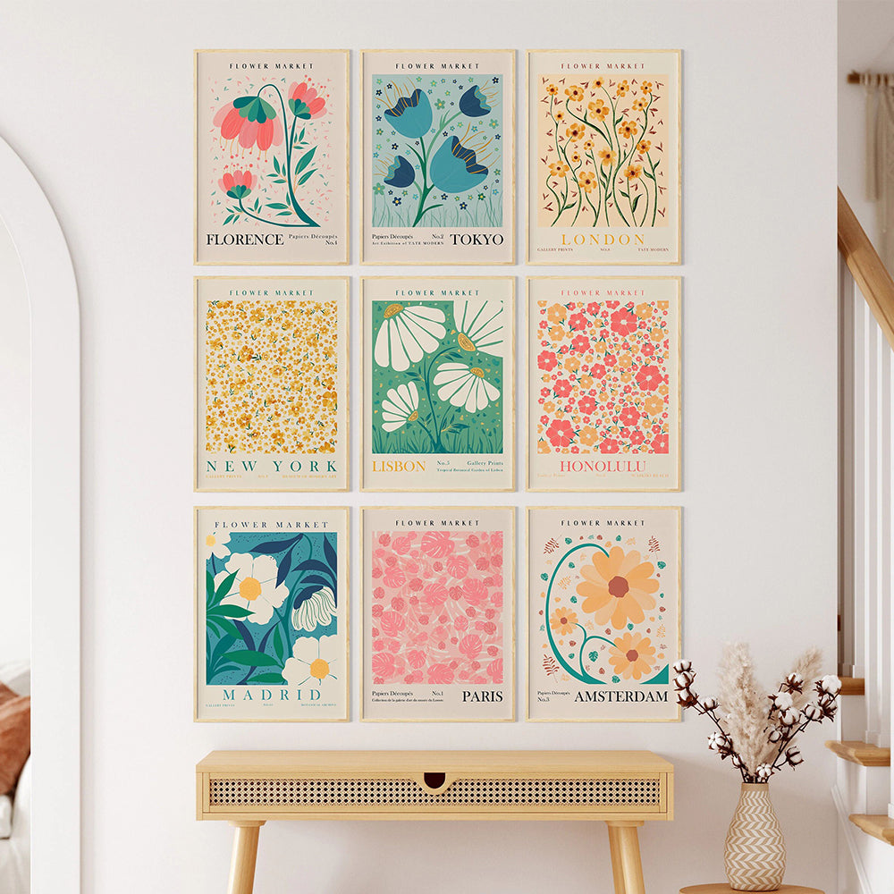 Floral Vintage Poster Canvas Imprimer Mural