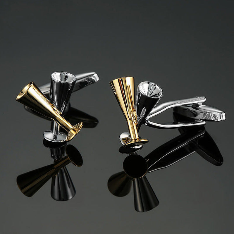 Rose d'herbe Or et Argent Motif Boutons de manchette