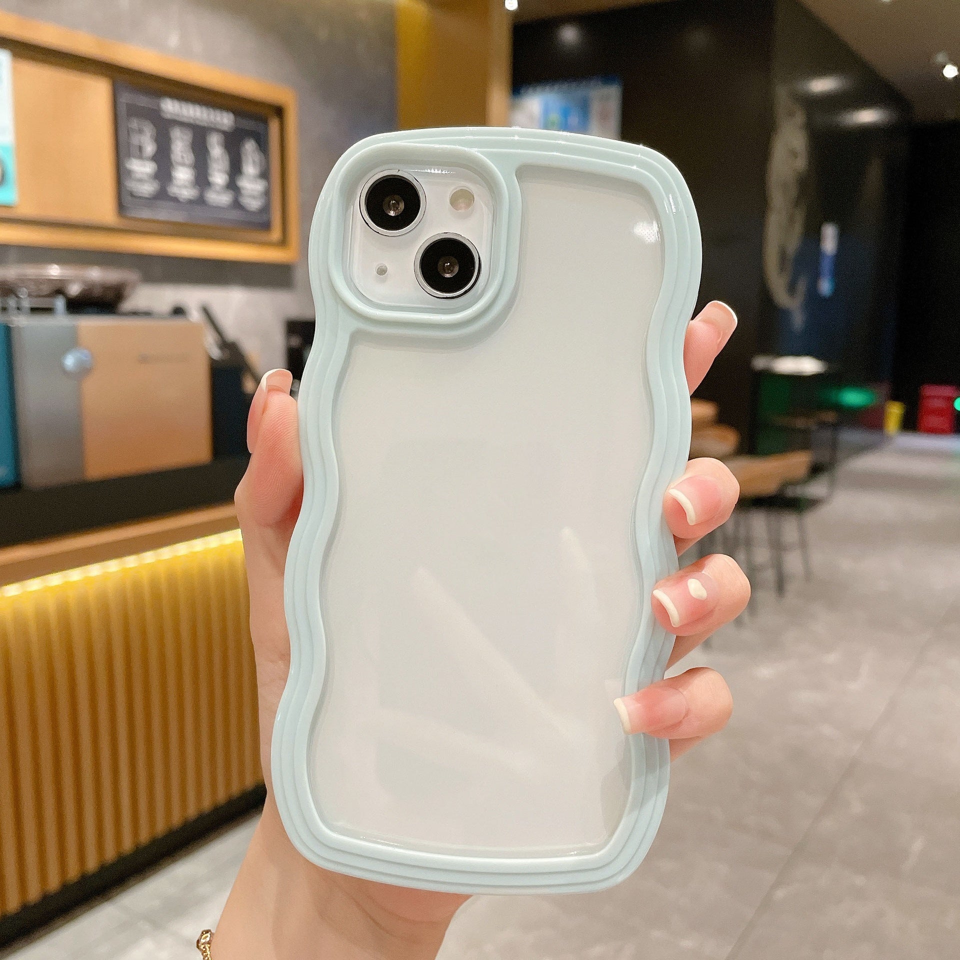 Couverture de cas Wave Border Solid Color Phone