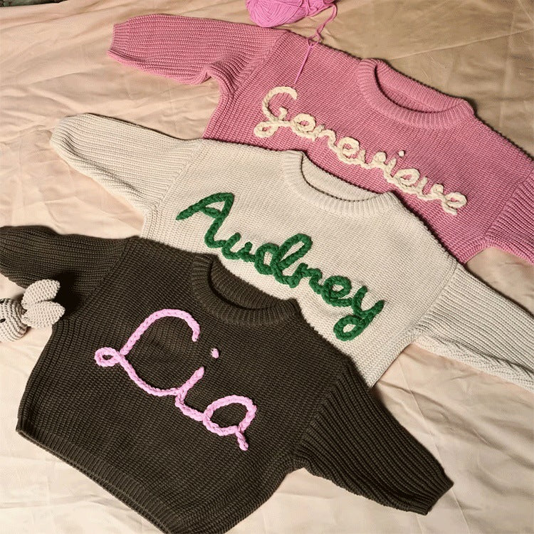 Broderie artisanale Nom de l'enfant Chandail cadeau d'anniversaire