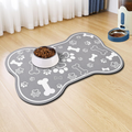 Dog Cat Food Mat,Rapid Absorbent Pet Feeding Mat, Bone Shaped Dog Placemat Water Bowl Mat With Rubber Backing,No Stains Dog Cat Food Mats Indoor, Pet