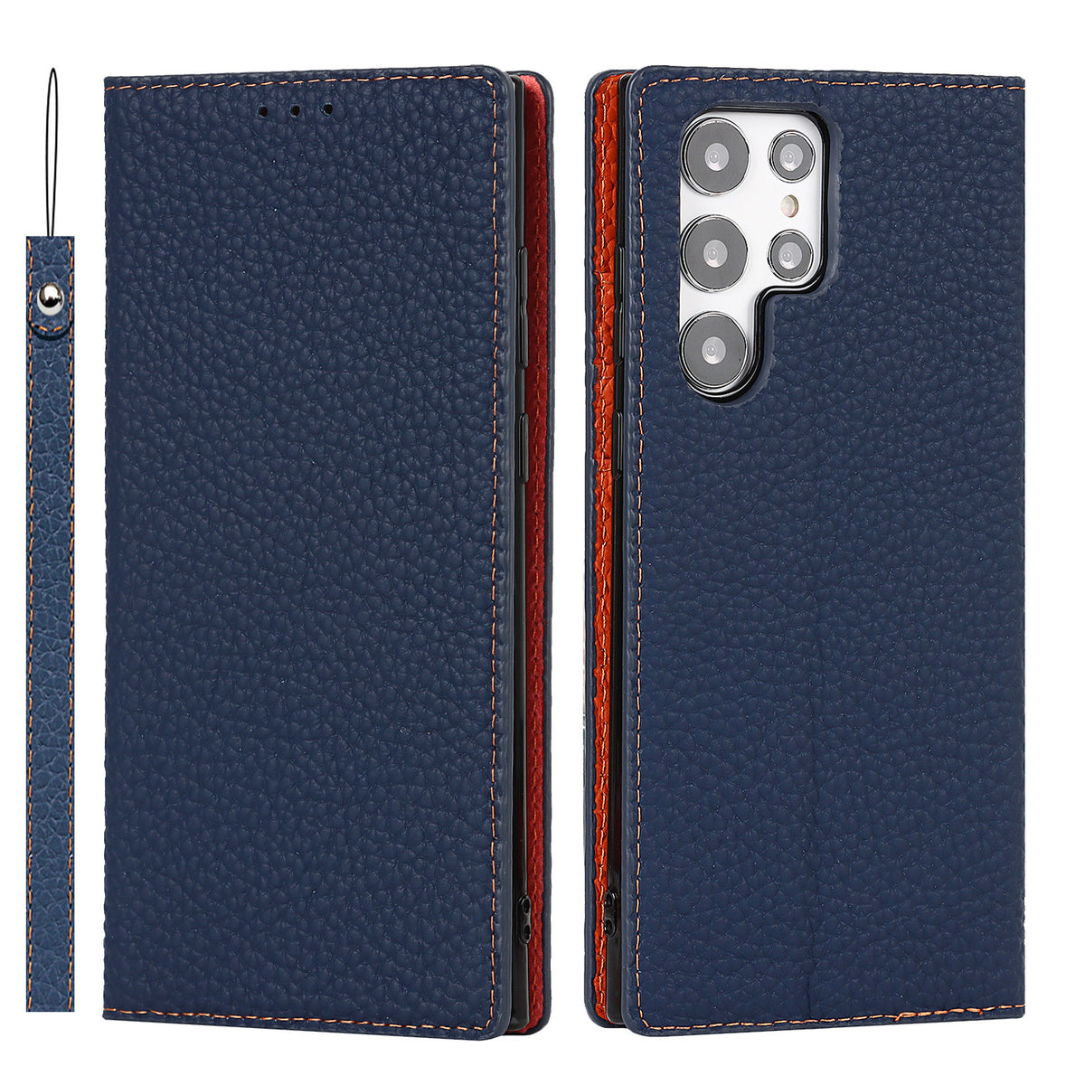 Étui de téléphone en cuir Litchi Galaxy S24 Ultra Case