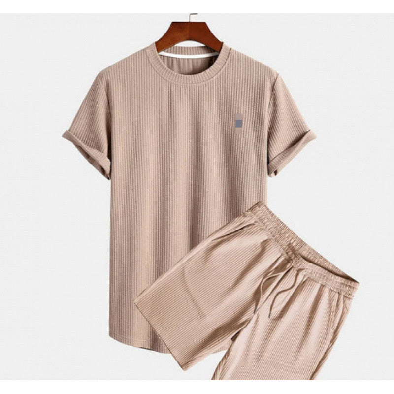 Col rond Homme manches courtes Sport Mode Loose deux pièces