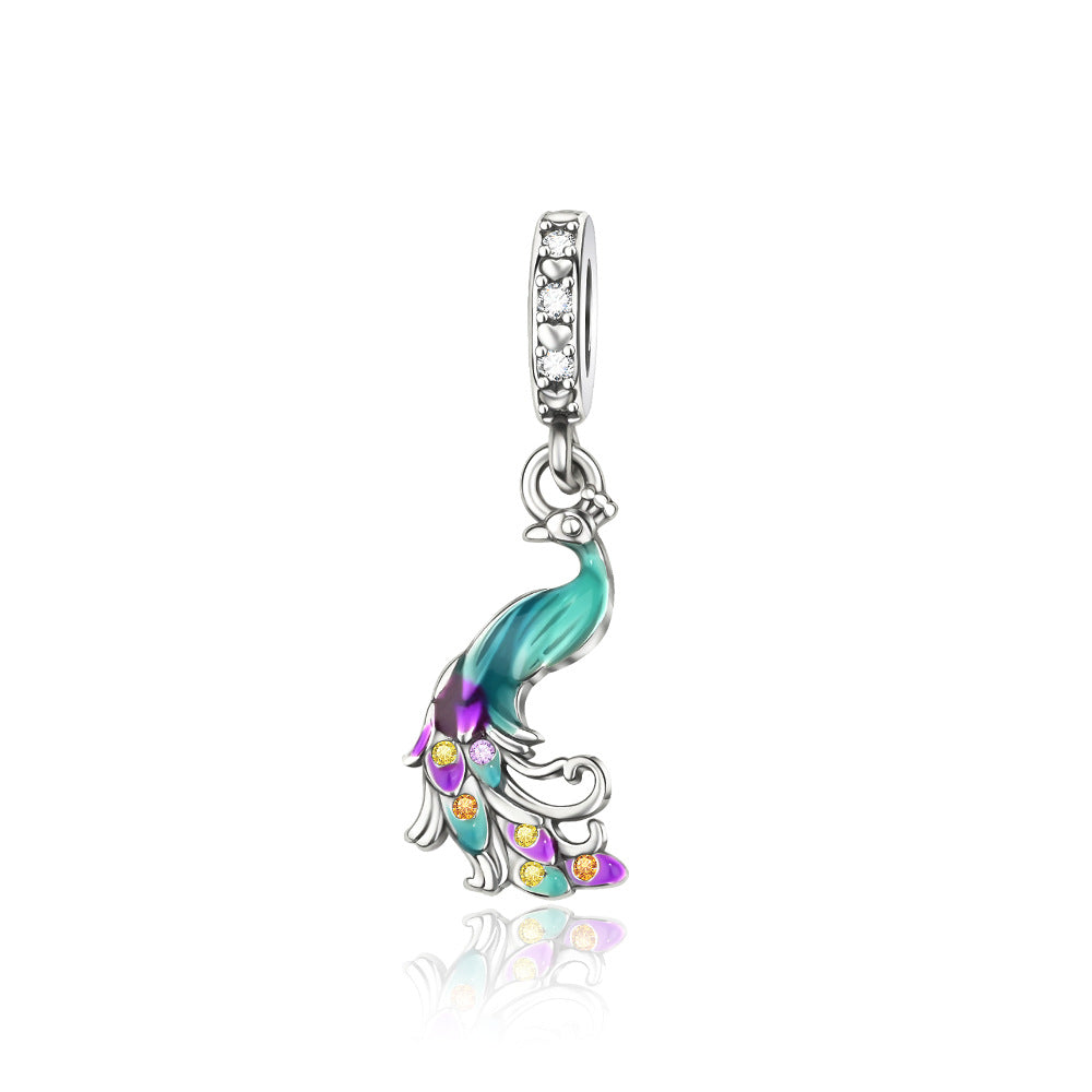 Bracelet de paon en argent plaqué cuivre personnalisé avec brins de perles