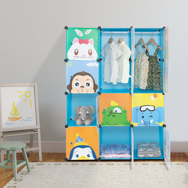 Armoire modulaire à 12 compartiments de 4 couches avec matériel en plastique et en acier