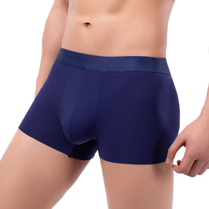 Sous-vêtements en soie glacée Boxers casual Cut hommes sans couture Close-fitted et confortable Modal Mid
