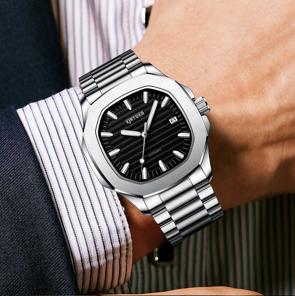 Montre mécanique automatique lumineuse pour hommes