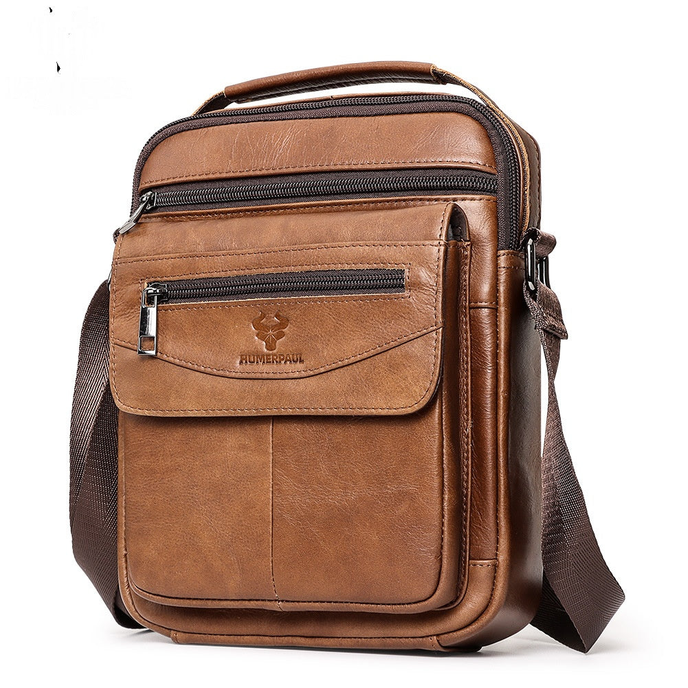 Sac à dos pour hommes occasionnels en cuir de vache plein grain