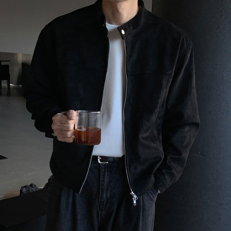 Veste de col debout Brown Maillard