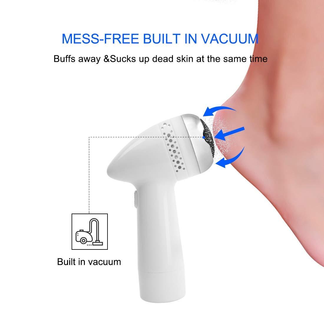 Electric foot file with vacuum function to exfoliate