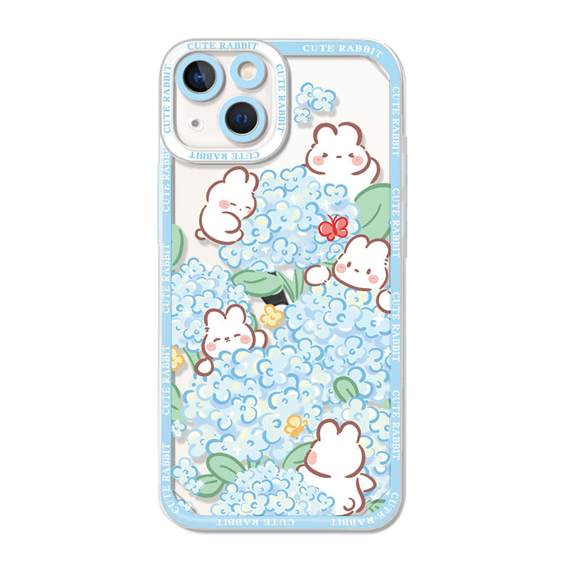 Fleurs Lapin Téléphone Protection Cas Anti-chute