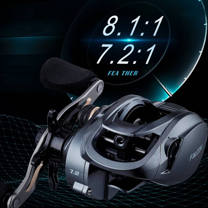 Carbon Droplet Lure Fishing Reel 12 axes Force magnétique à longue portée