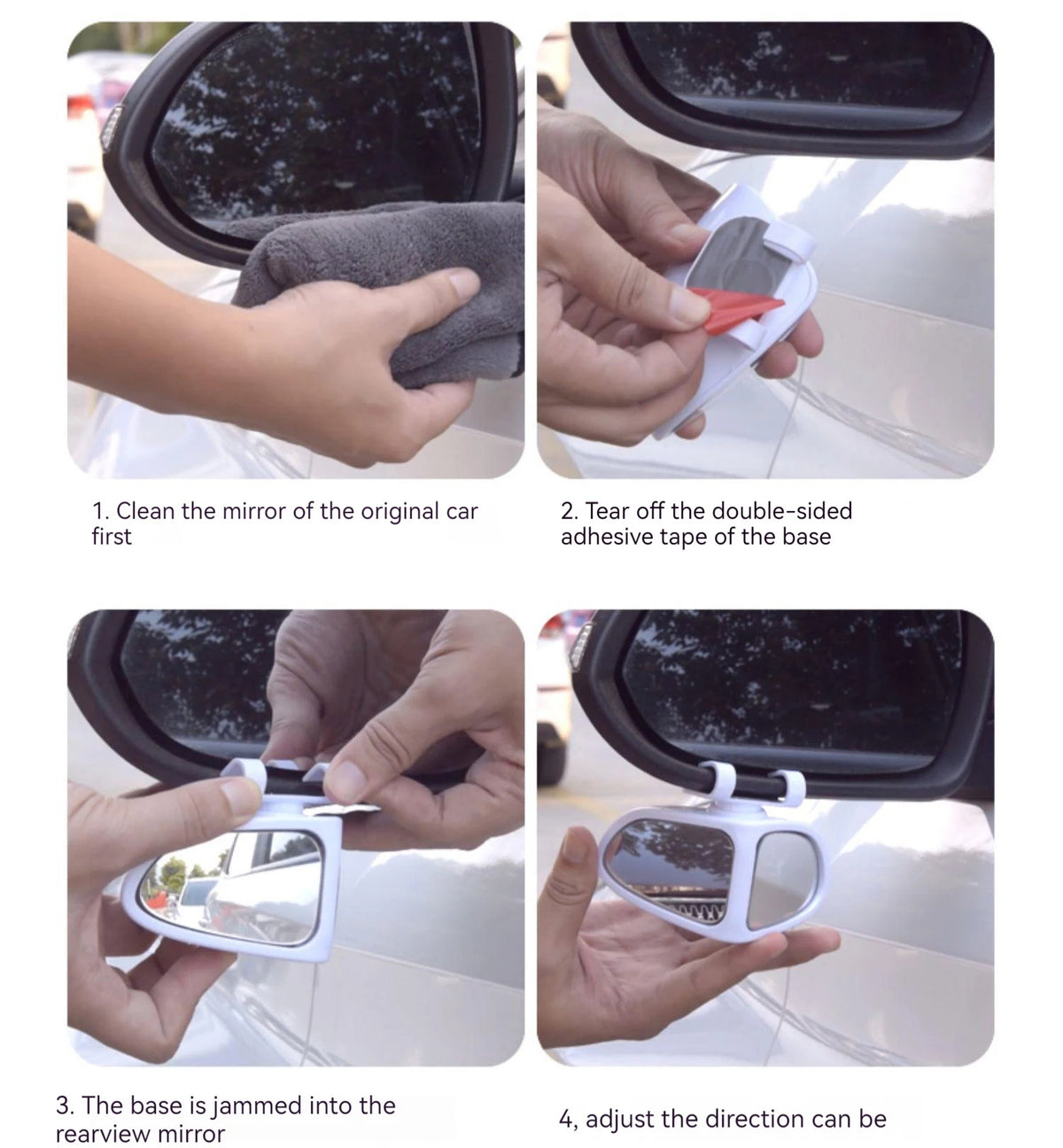 Voiture Renverser petit miroir rond avant et arrière roue grand-angle miroir à double bord Auxile