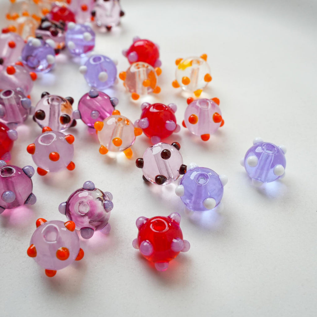 Perles en verre transparent à point de Polka pour les métiers de perles bricolage