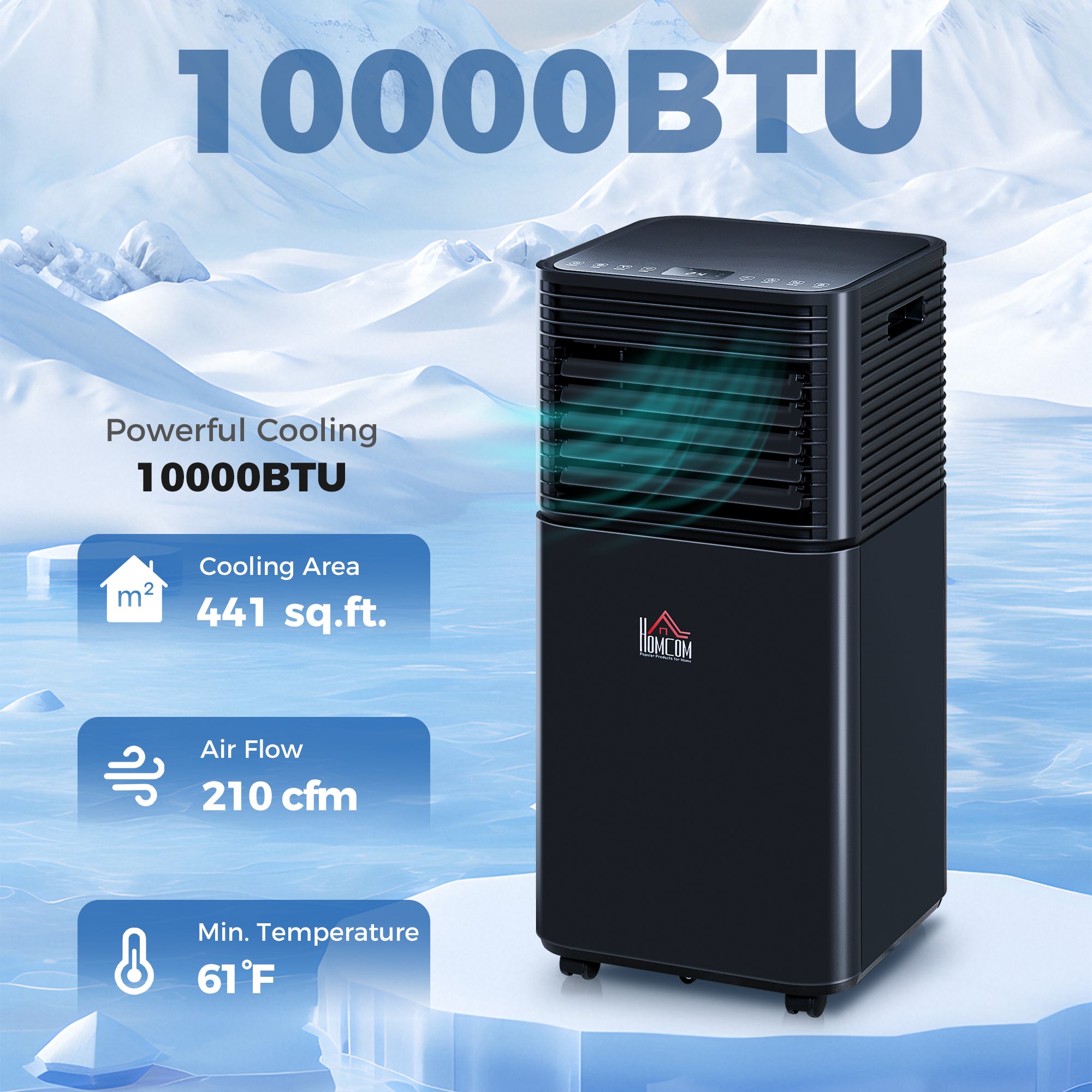 10000 BTU Climatiseur portable avec déshumidificateur
