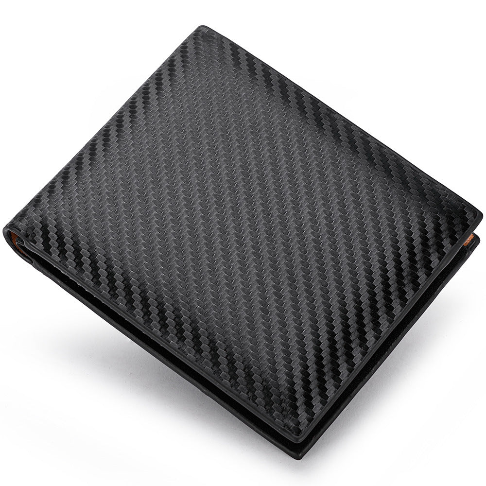 Porte-cartes en fibre de carbone pour homme Fermeture éclair en une seule pièce