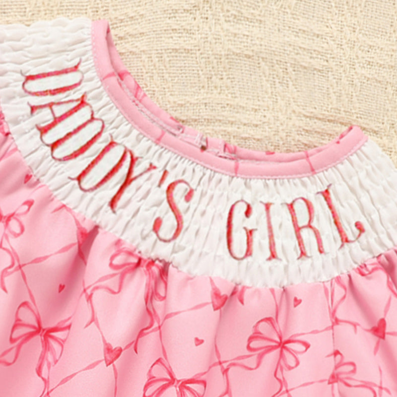 Rompeur graphique Bowknot de bébé fille