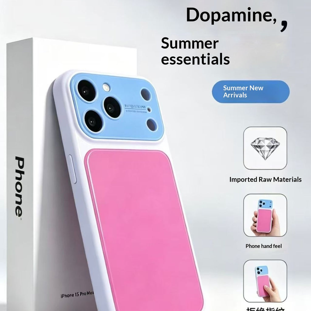 Summer Dopamine inspiré de la couleur bloc Phone Case avec une grande fenêtre