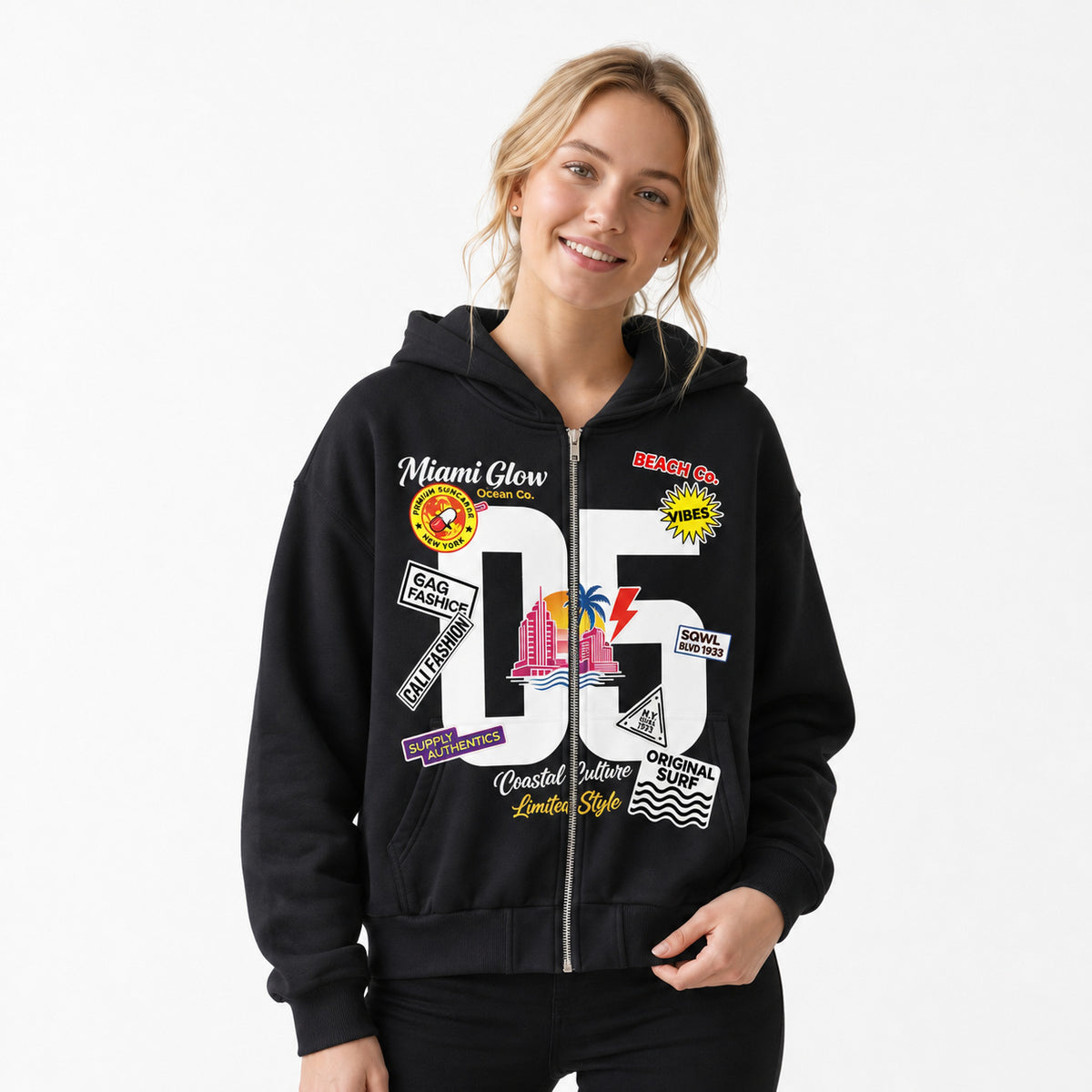 Manteau de cardigan à capuchon en coton