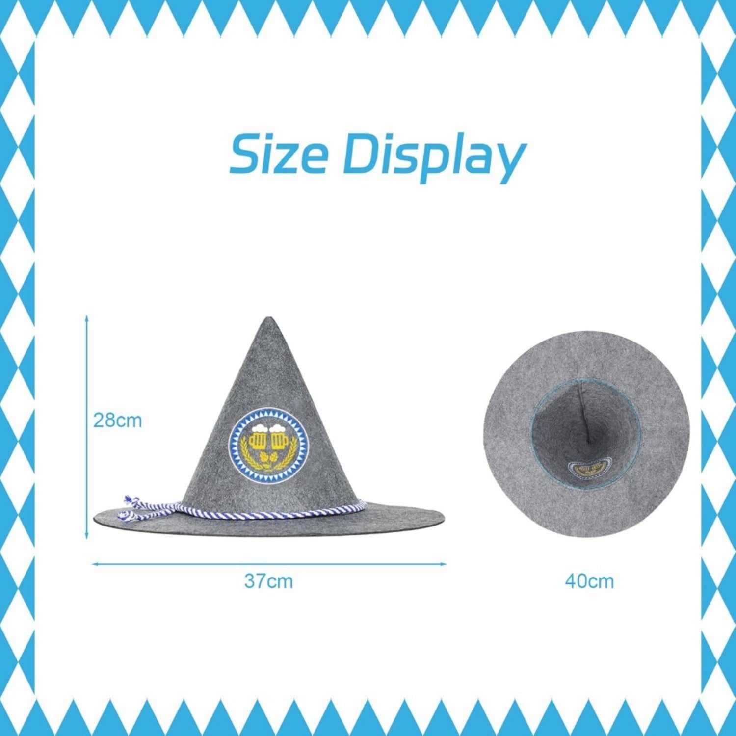2-Pack Traditional Carnaval Hat Oktoberfest Accessoires de costume pour adultes