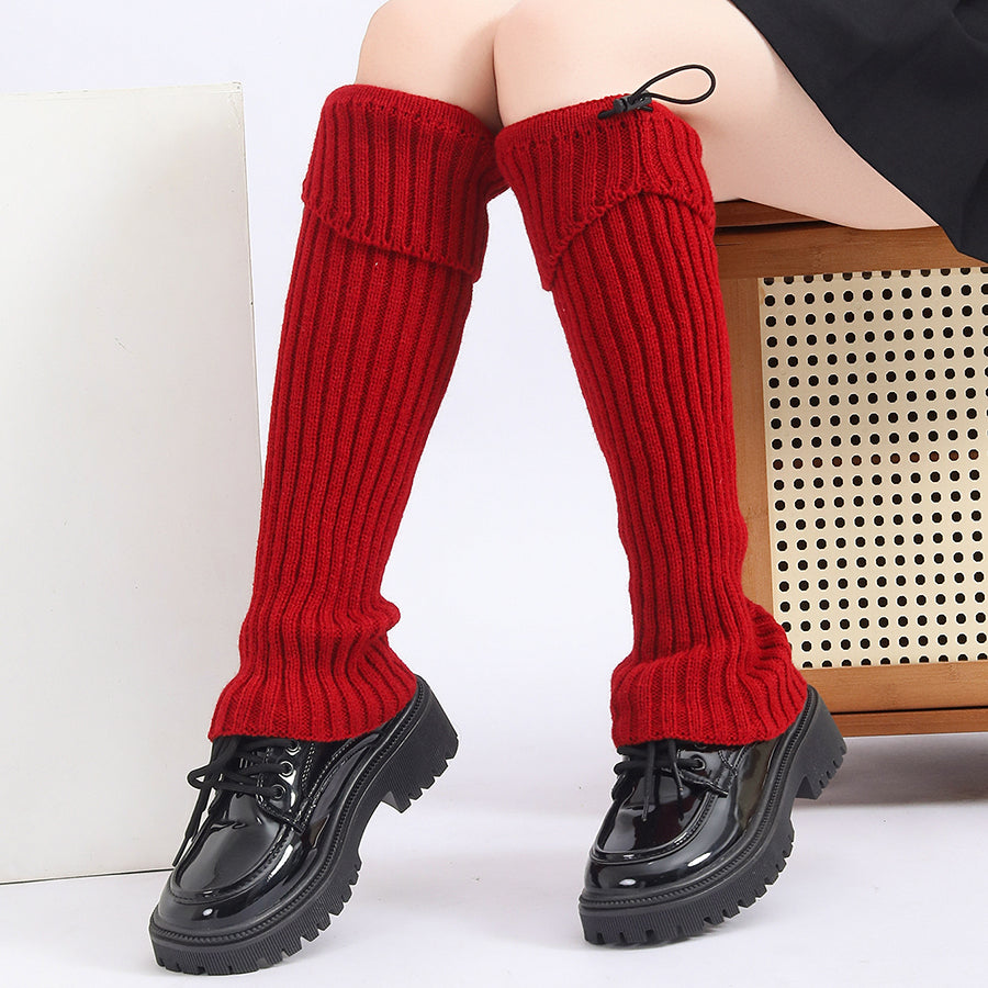 Bracelet en cuir polyvalent solide à jambes tricotées Warmer Couverture jambe Warmer pour la fête quotidienne