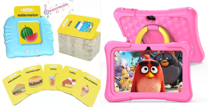 7-pouces d'éducation pour enfants plat avec housse en silicone de protection Manche de rotation à 360 degrés B
