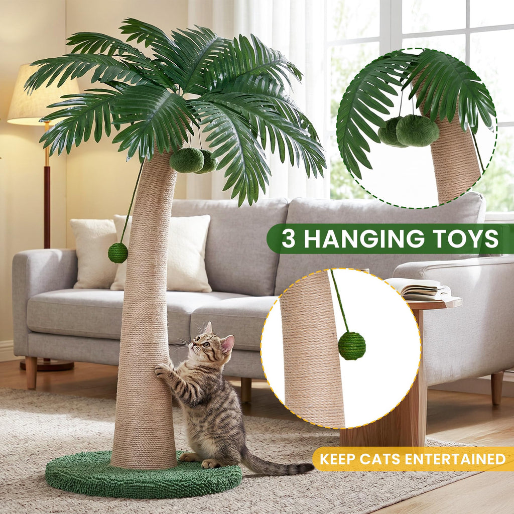 43-inch Tall Cat Scratching Post for Large Indoor Cats