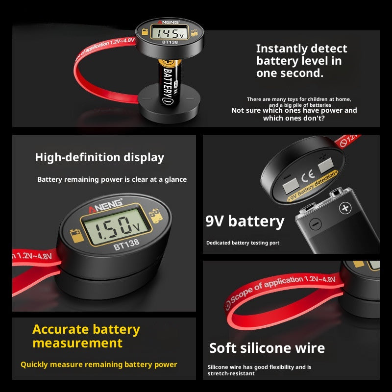 Détecteur de batterie d'affichage numérique petit portable