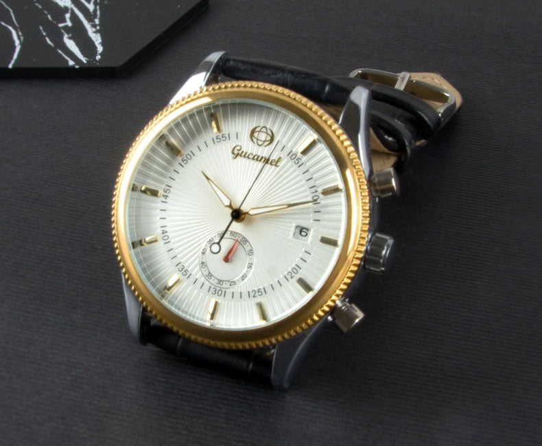 Mécanique en acier d'affaires montre hommes