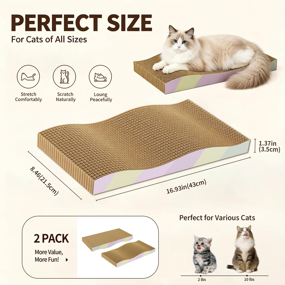 Cat Scratching Board 2-Pack