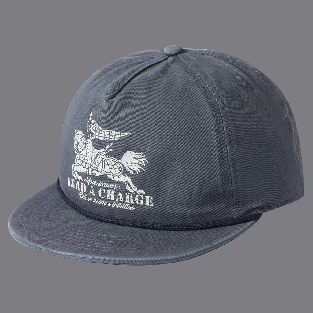 Drapeau imprimé Warhorse avec bande à lettres et bouchon plat de baseball Brim