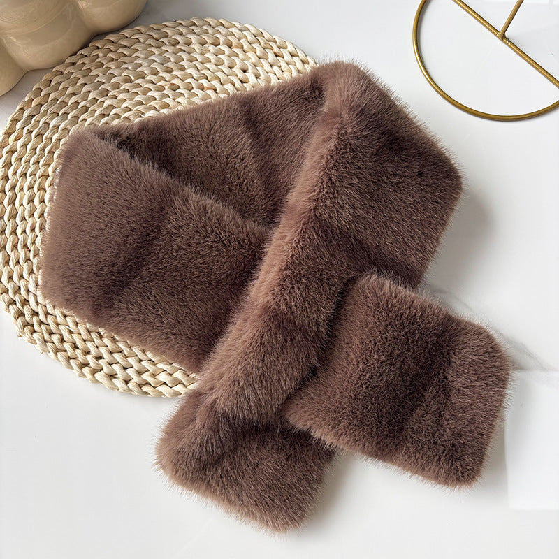 Couleur rayée Contraste en peluche douce écharpe transversale avec style rétro et sophistiqué