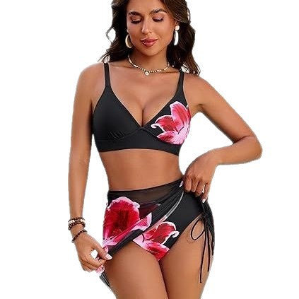 Maillot de bain imprimé trois pièces pour femmes Bikini de style imprimé