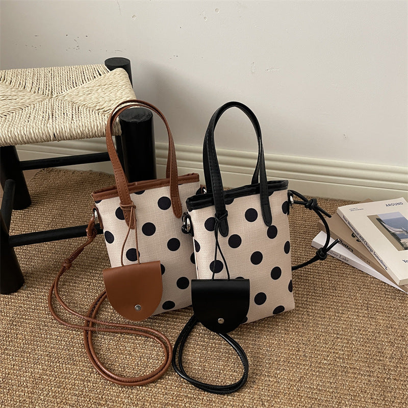Sac Mini Bucket Retro Polka-dot style coréen pour femmes