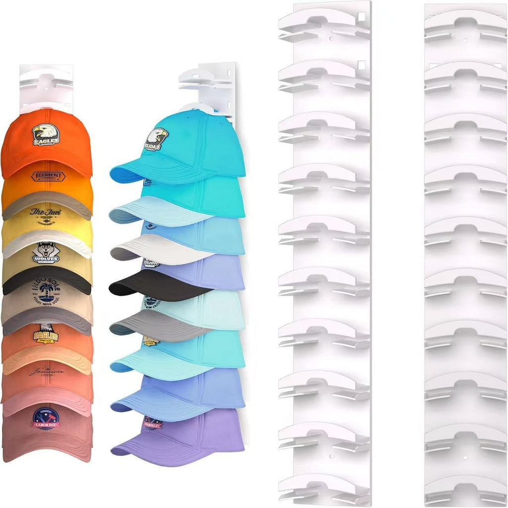 Baseball Cap Rangement Rack mural sans punch