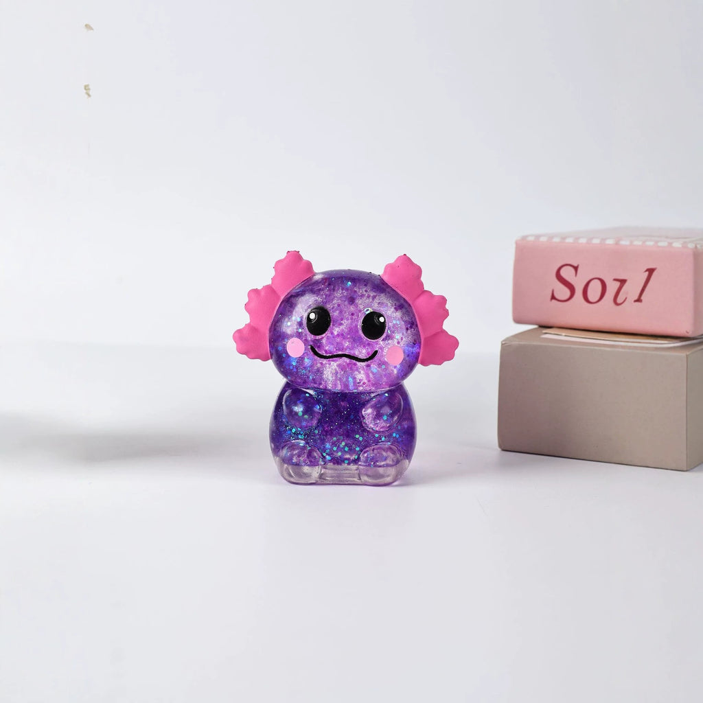 1PCS Glitter Axolotl Squishy