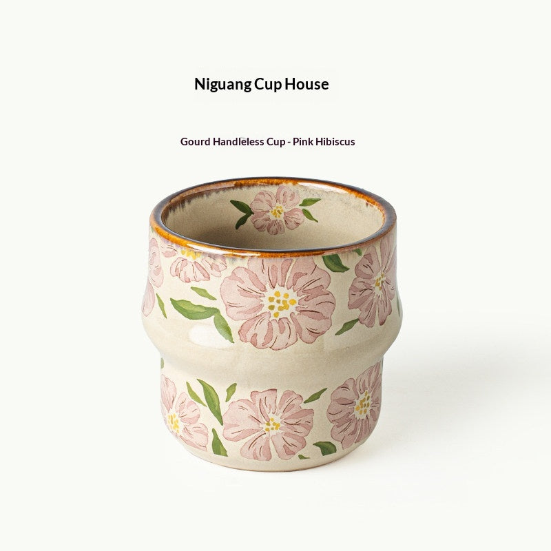 Coupe en forme de gourde sans poignée Mug céramique pour usage domestique