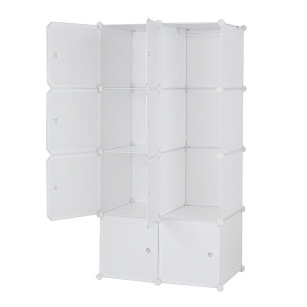 Armoire en forme de cube à 8 compartiments de 4 couches avec 1 tige suspendue