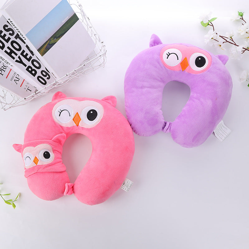 Cute Owl U Oreiller en forme de cou 230g Oreiller de voyage en peluche pour enfants Airplane Bureau de voiture Nap
