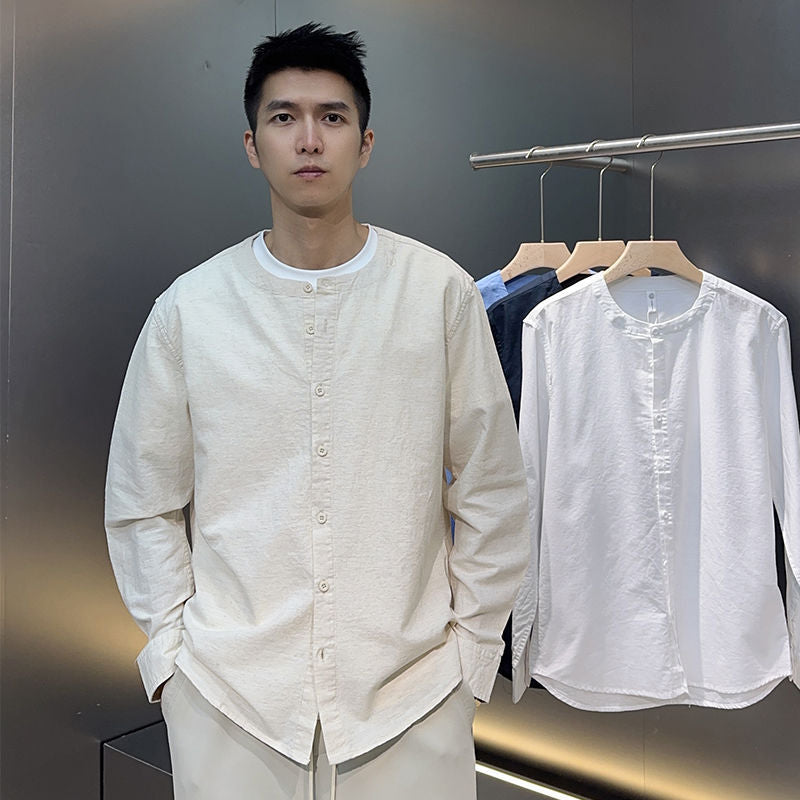Vintage Chinese mandarin style linen shirt