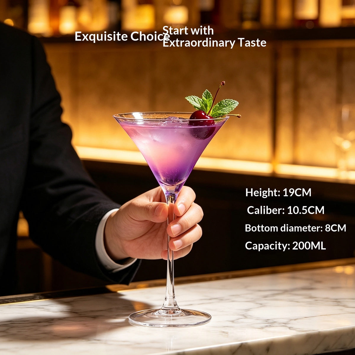 Creative and Personalized Cocktail Glass with a Margarita Sauce Crystal Tall Stemchampagne