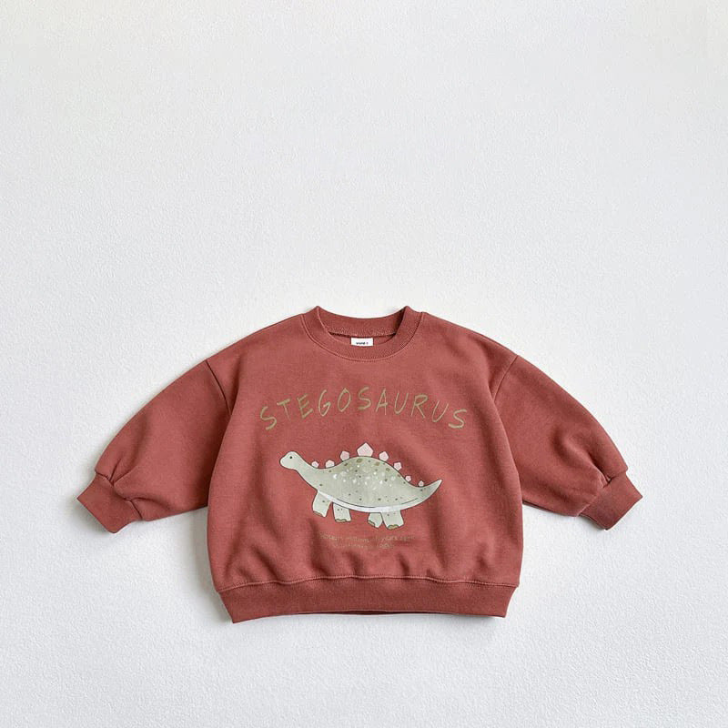 Sweatshirt de dessin animé coréen pour enfants Dinosaur