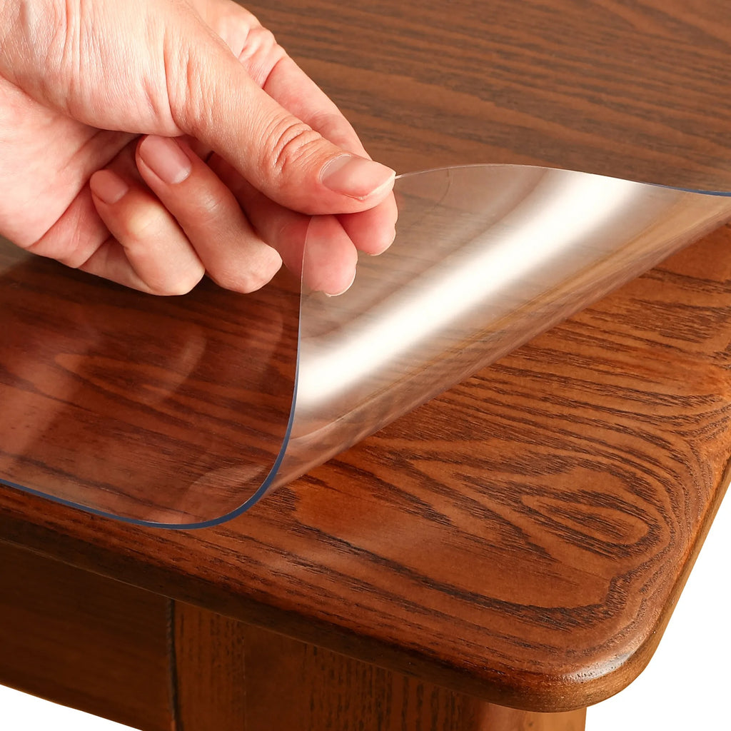 Protecteur de table transparent -2.0mm Épaisseur imperméable Couverture de table en PVC résistant pour Din