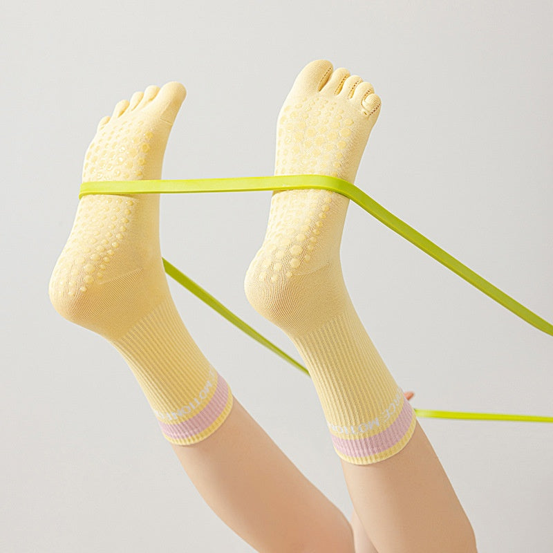 SpringSummer Chaussettes à cinq doigts pour le yoga et Pilates en couleurs vives pour les femmes