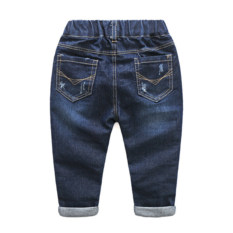 Le printemps et l'automne des garçons Crawler Jeans pantalons occasionnels pour enfants Crawler