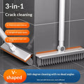 Brosse à trois en un étage Brosse de toilette Brosse de toilette Pinceau de baignoire Poignée longue Brosse de sol Salle de bains