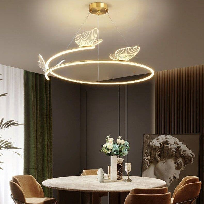 Minimaliste multi-tête pendentif LED salle à manger Chandelier avec cadre en aluminium et les lampes ABS