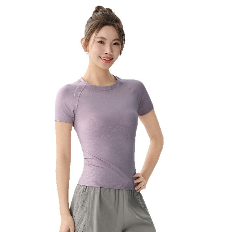 Courir rapidement à manches courtes pour femmes d'été mince entraînement de fitness Yoga Top Slim Fit
